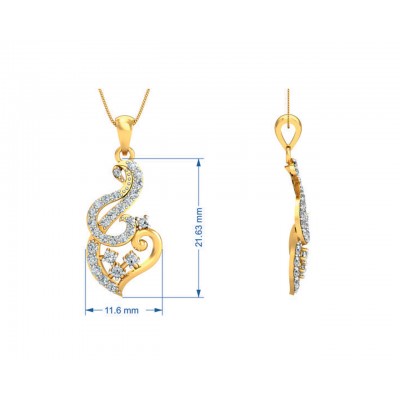 Gini Round Brilliant Cut Diamond Pendant Set